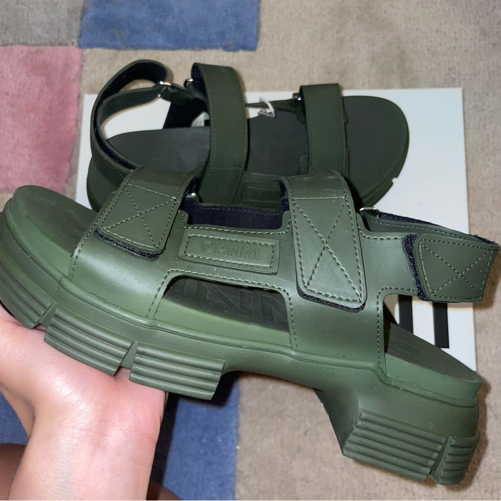 Ganni Recycled Rubber Lug Sole Sandals